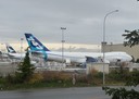 Boeing 747-8F at the fuel dock