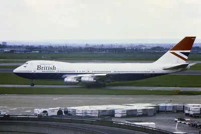 G-BDXH, the 747 involved in British Airways Flight 9, at Heathrow.