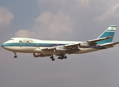 El Al Boeing 747-258C 4X-AXD, shown for context. This photograph does not establish which aircraft was involved in the 1977 event.