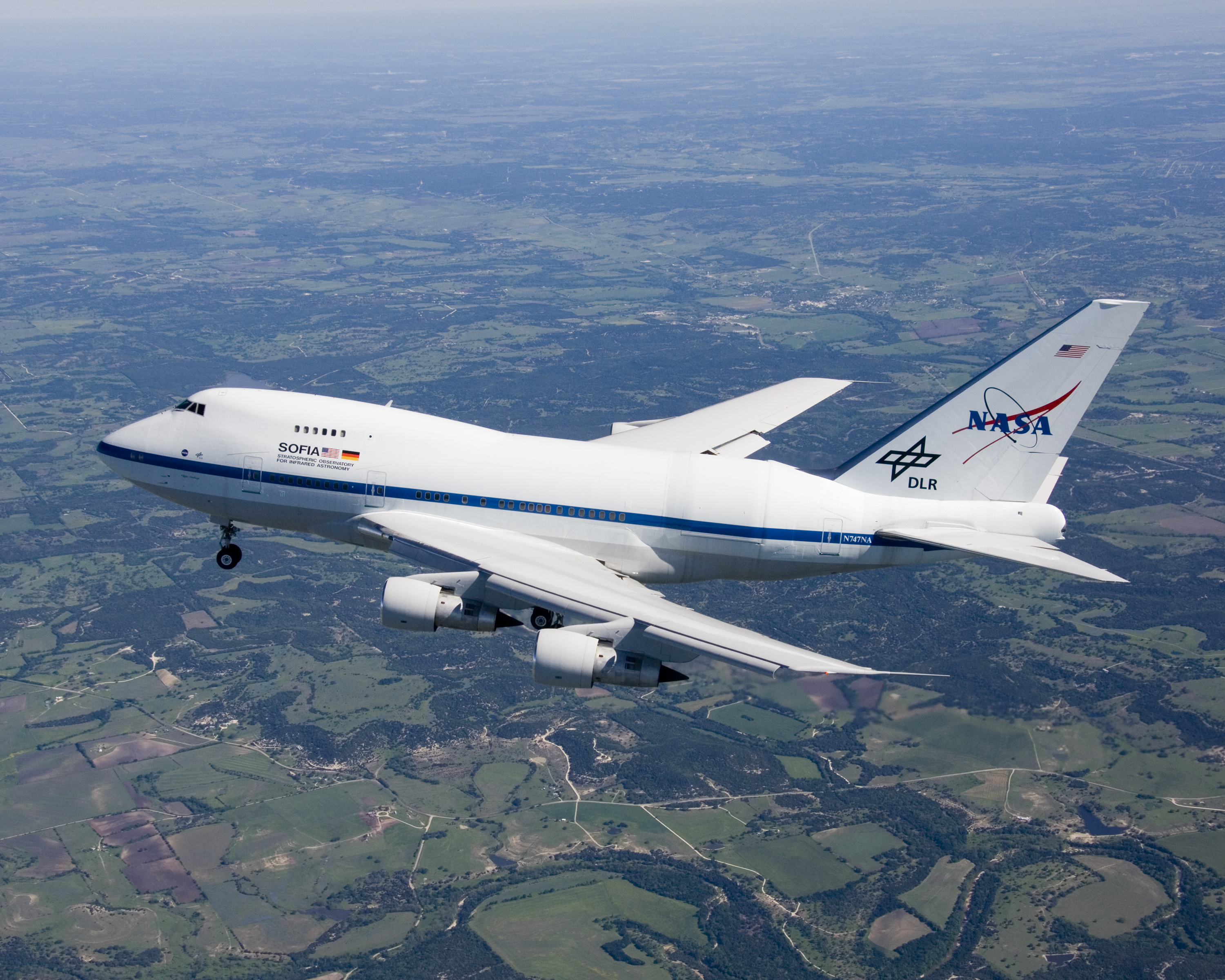 SOFIA during its first post-conversion flight at Waco in April 2007.