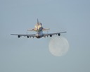 Shuttle Atlantis heads home on a modified 747