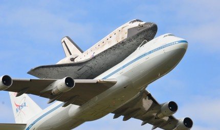 Space Shuttle Discovery atop the NASA Shuttle Carrier Aircraft on its final ferry flight