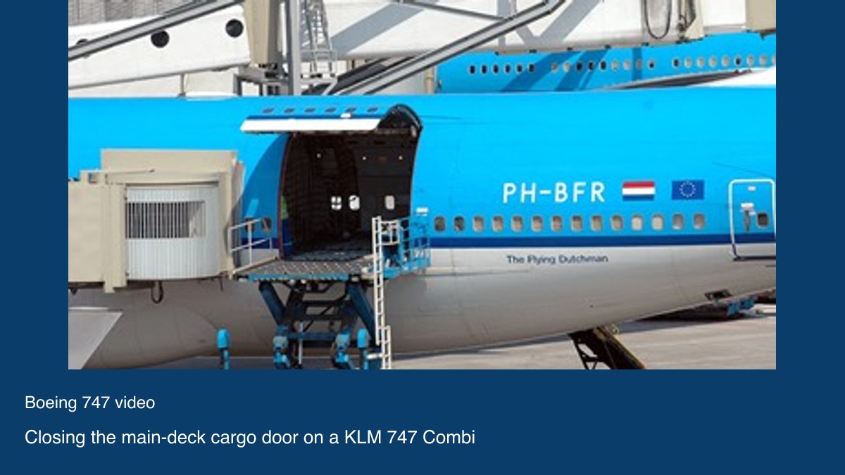 Video preview: Closing the main-deck cargo door on a KLM 747 Combi